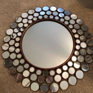 24 inch metal mirror with brass finish